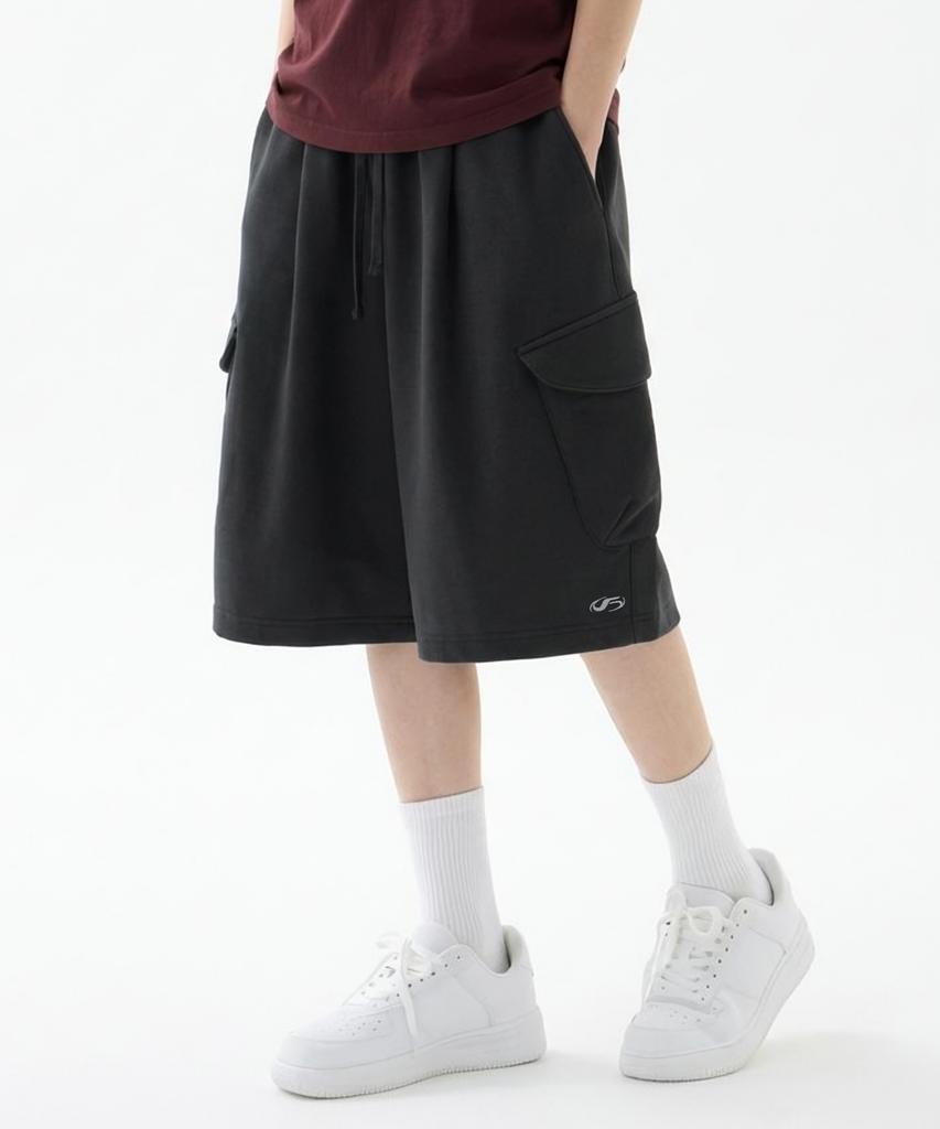 FILLUMINATE Cargo Bermuda Sweat Shorts - Black