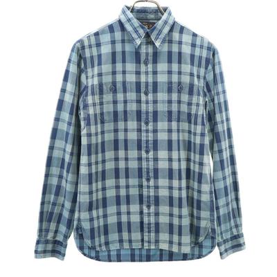 RRL Рубашка в клетку с длинным рукавом XS Темно-синий другой Ralph Lauren Ralph Lauren Мужская Б/у