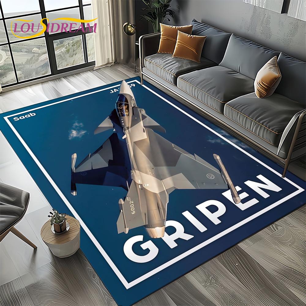 3D Космический Спитфайр Самолет ВВС Реактивный Истребитель Мультяшный Ковер Коврик для Гостиной Спальни Дивана Украшение, Нескользящий Напольный Коврик