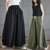 Женские джинсы с эластичной талией, однотонные, высокая талия, широкие штанины, свободные, скрывающие недостатки фигуры, повседневные брюки