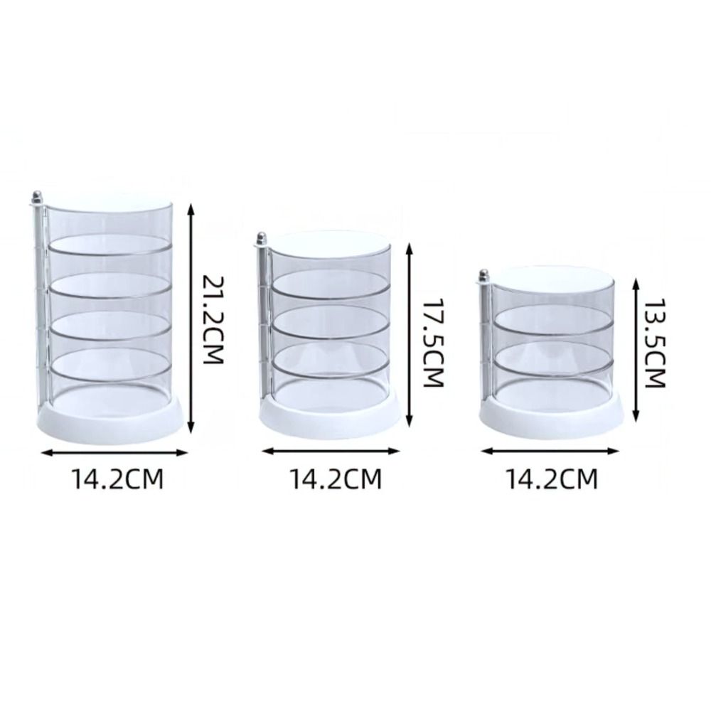 Многослойная вращающаяся шкатулка для украшений, прозрачная коробка для хранения сережек и колец, вращающийся настольный органайзер