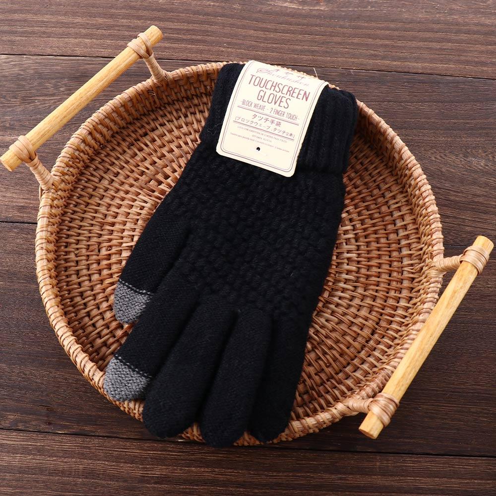 Full Magic Knitted Wrist Knit Female Winter Girl Guantes Screen Solid Women Gloves Warm Touch