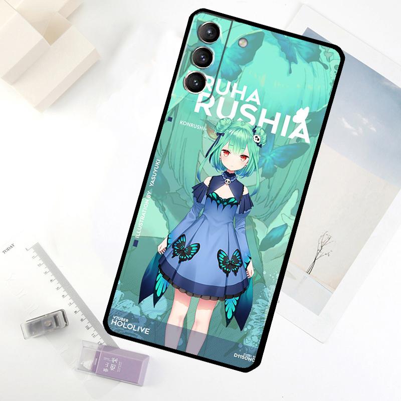 Uruha Rushia Hololive Girl Phone Case For Samsung Galaxy S25 FE S20 FE S21 S22 S23 S24 S25 S26 Ultra S10 S25 Plus Cover
