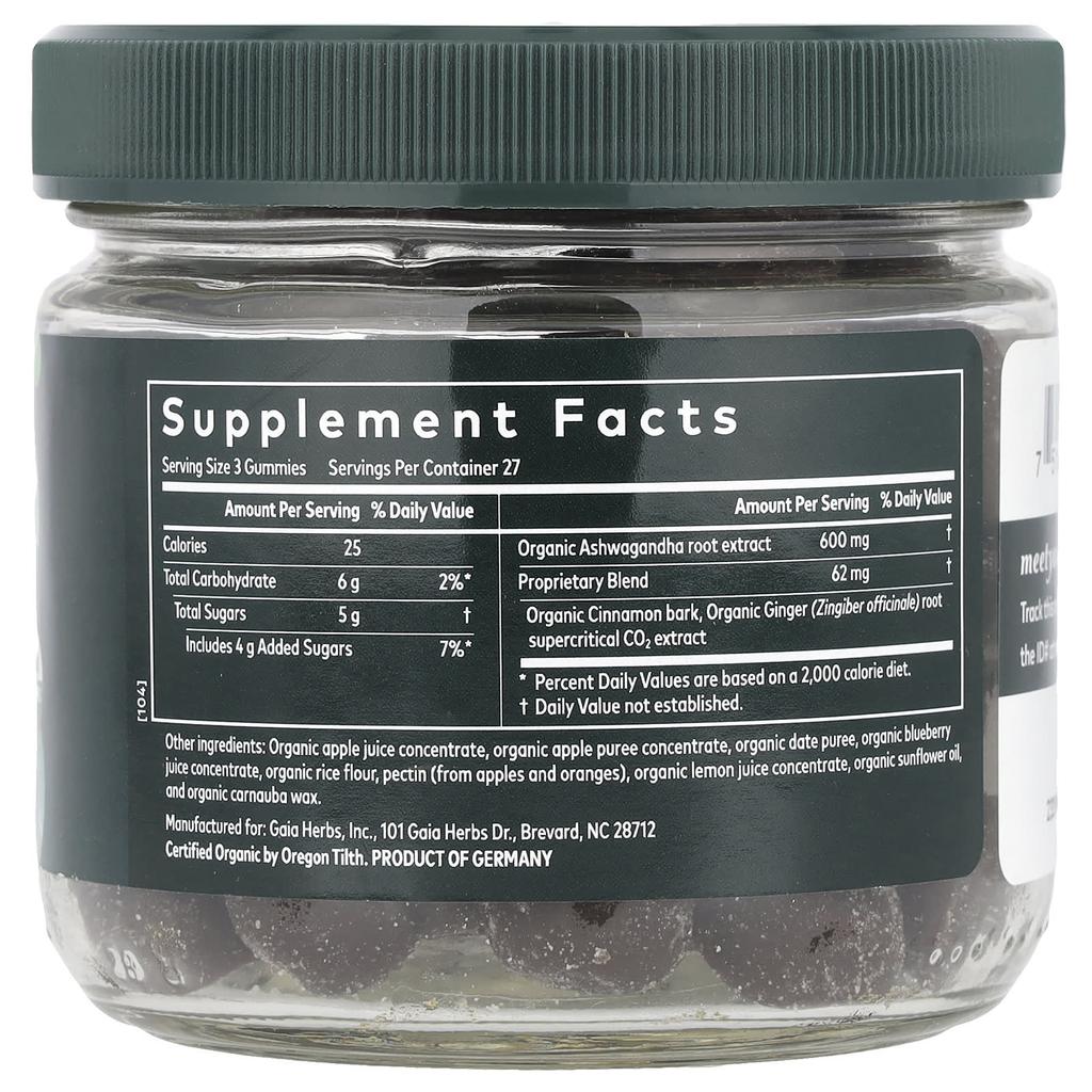 Gaia Herbs, Ashwagandha Gummies, Apple Cinnamon, 81 Vegan Gummies