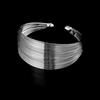 Women Multi Wire Circle Opening Bangle Adjustable Cuff Bracelet Gift