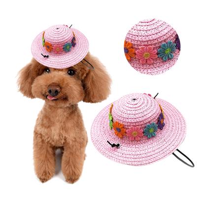 Долговечная шляпа для домашних животных, дышащая, отличная, для улицы, соломенная шапка для собак, головной убор для кошек
