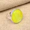 Yellow Australian Triplet Opal Gemstone Handmade Jewelry 925 Sterling Silver Ring