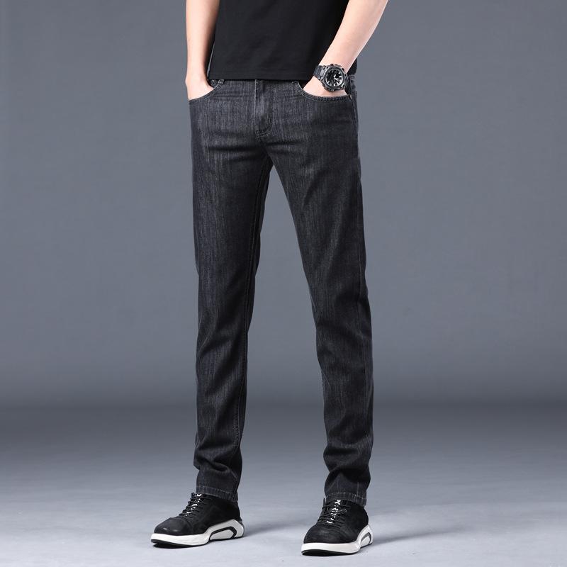 Spring and Autumn Men's Jeans Straight Slim Elastic Hundred Trend of Casual Men's Long Trousers