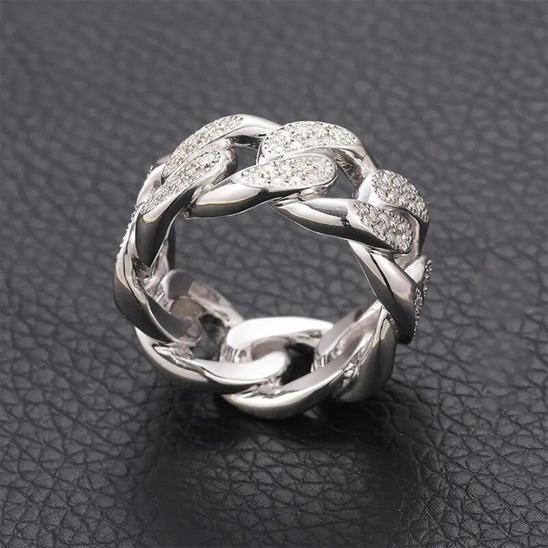 Xiaomi Huitan Luxury Women Ring Chain Design Metal Finger Accessories for Daily Engagement Party Inlaid Dazzling CZ Fashion Jewelry