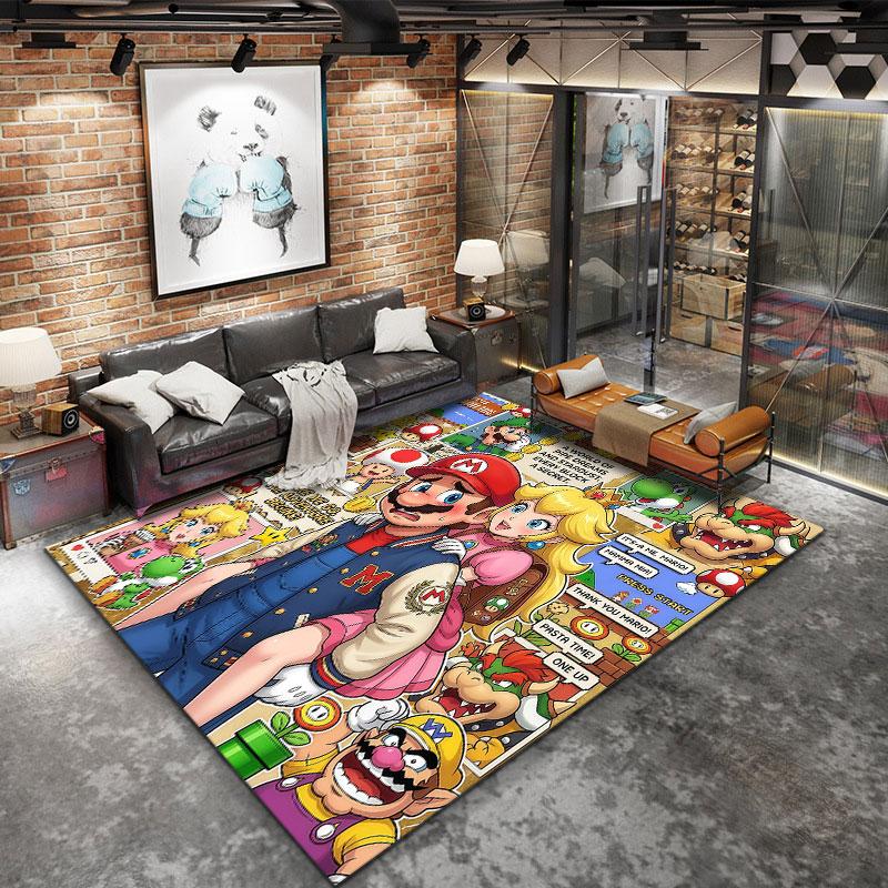 Super Mario Carpet Rug For Living Room Bedroom Home Sofa Decoration Kids Play Nonslip Floor Mat