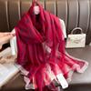 Fashion Gauze Scarf Sunscreen Scarves Female Style Beach Towel Popular Print Silk Shawl Luxury Dustproof Big Bandanna