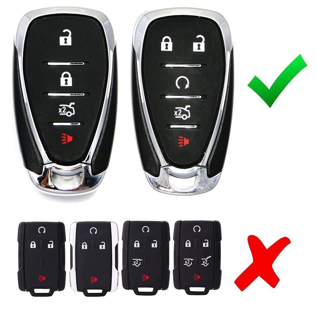 iJDMTOY Custom Fit Black Polished Carbon Fiber Key Fob Shell Cover for 2016-up Chevrolet