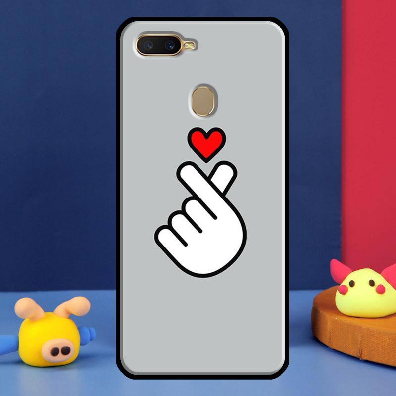 Чехол Kpop Пальцевое Сердце Для Oppo A96 A76 A16 A74 A94 A54 S A57 A77 A58 A78 A98 A5 A9 A91 A15 A17 A52 A72