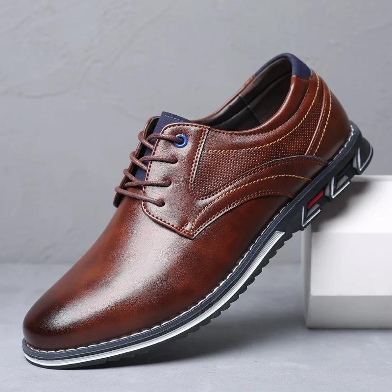 Brand Men Shoes Business Leather Shoes Office Casual Shoes for Men Black Oxfords Breathable Male Loafer Comfort Men Shoe Size 48