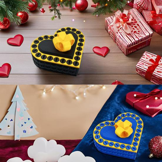 Love Heart Annoying Gift Box with Screws 3D Printed Christmas Puzzle Present Box Prank Case Home Office Desktop Decoration Ornament Joke Gag Gift