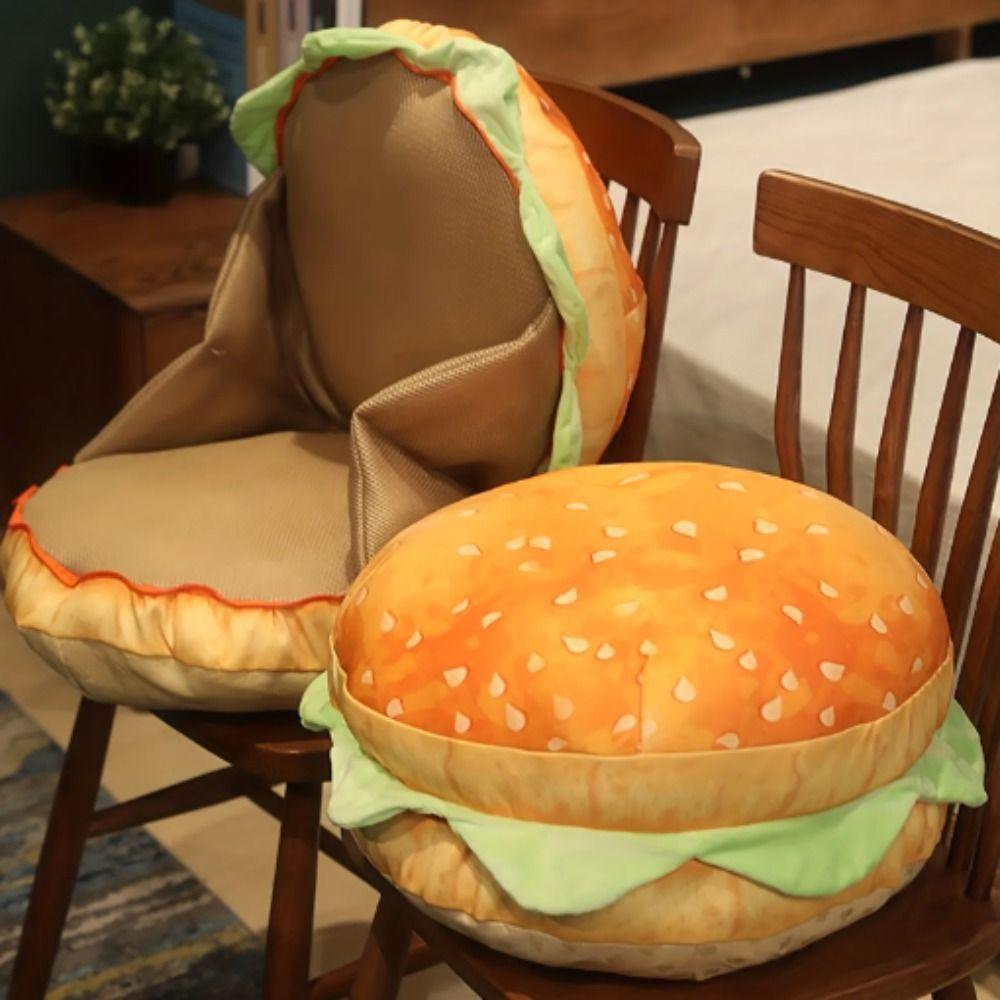 Realistic Burger Cheeseburger Pillow Plush Simulation Burger Plush Pillow  Children Toys