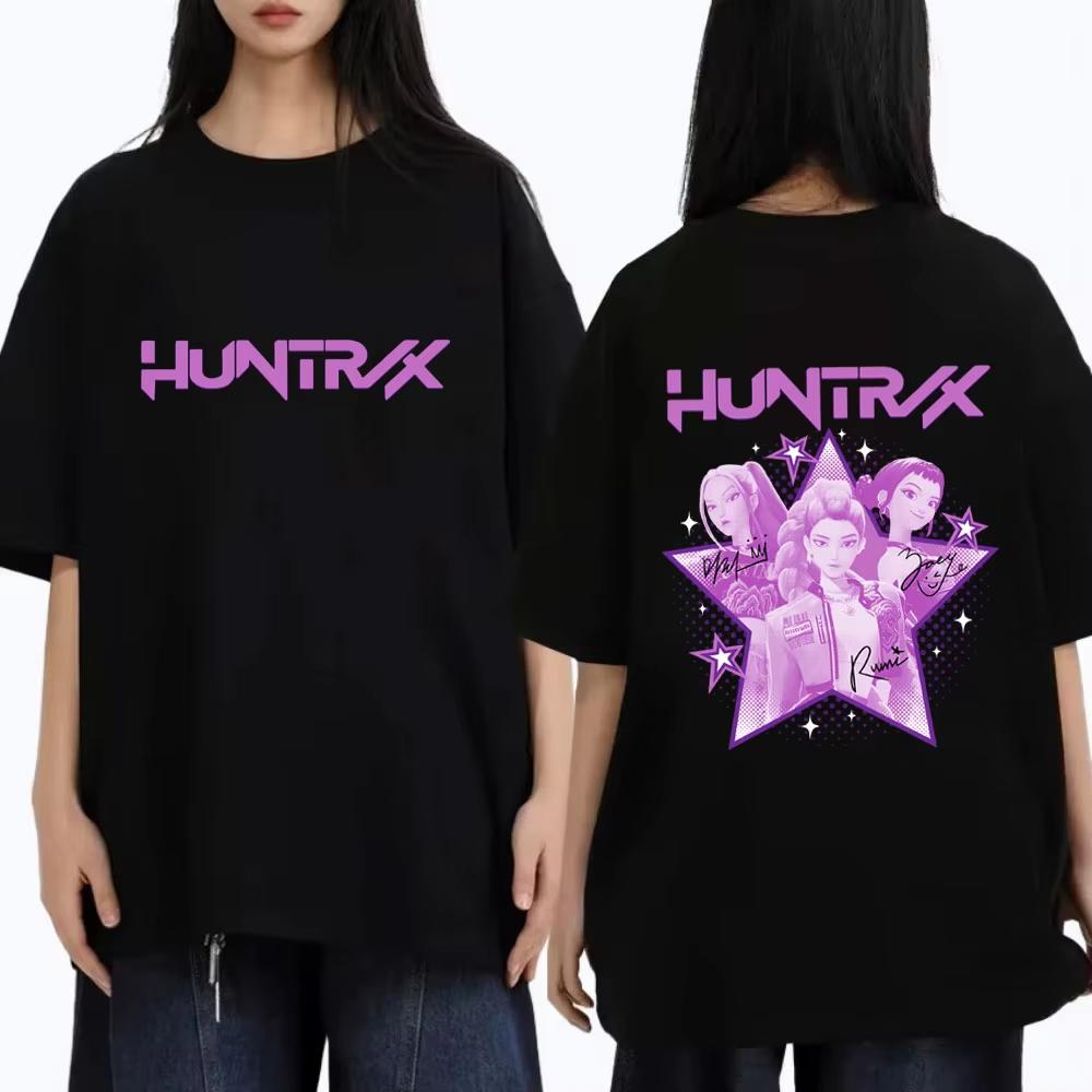K-pop Охотники на демонов Футболка Руми Мира Зои Графические футболки Мужская Женская Одежда Мягкий Хлопок Повседневные Футболки Оверсайз с Коротким Рукавом