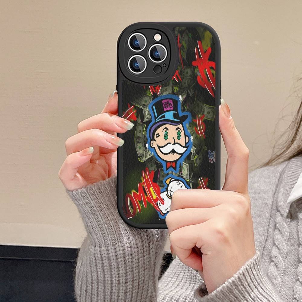 Cartoon Dollar Monopolys Phone Case Hard Leather For iPhone 16 15 14 13 12 Mini 11 14 Pro Max Xs X Xr 7 8 Plus Fundas