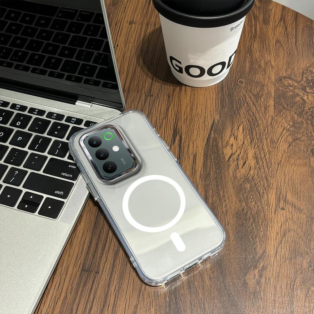 Прозрачный магнитный противоударный чехол MagSafe для realme C85 Pro C75 C67 C65 C55 C53 C51 C35 C33 C30 C25 C21 16 15 14 13 12 11