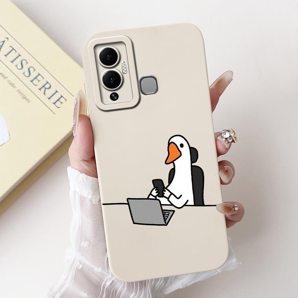 For Infinix Hot 12 Play Case Silicone Cute Fashion Butterfly Love Painted For Cover Inifnix Hot 12 Play Phone Case X6816 X6816C