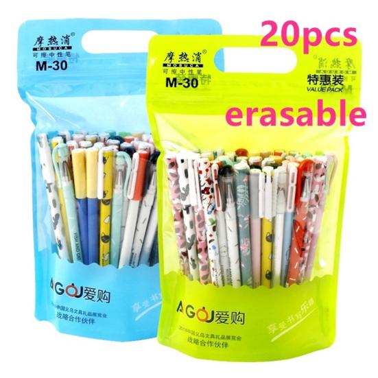 10/20Pcs 0.35mm Animal Black Blue Ink Magic Erasable Gel Pen School Stationery