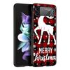 Рождественский чехол с принтом для Samsung Galaxy Z Flip3 Flip4 Flip5, ПК-корпус для Z Flip 3 4 5, Черная жесткая складная крышка