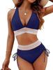 1011 Women's High Waist Bikini Split Set V-Neck Tether Bikini Gather Hot Sale