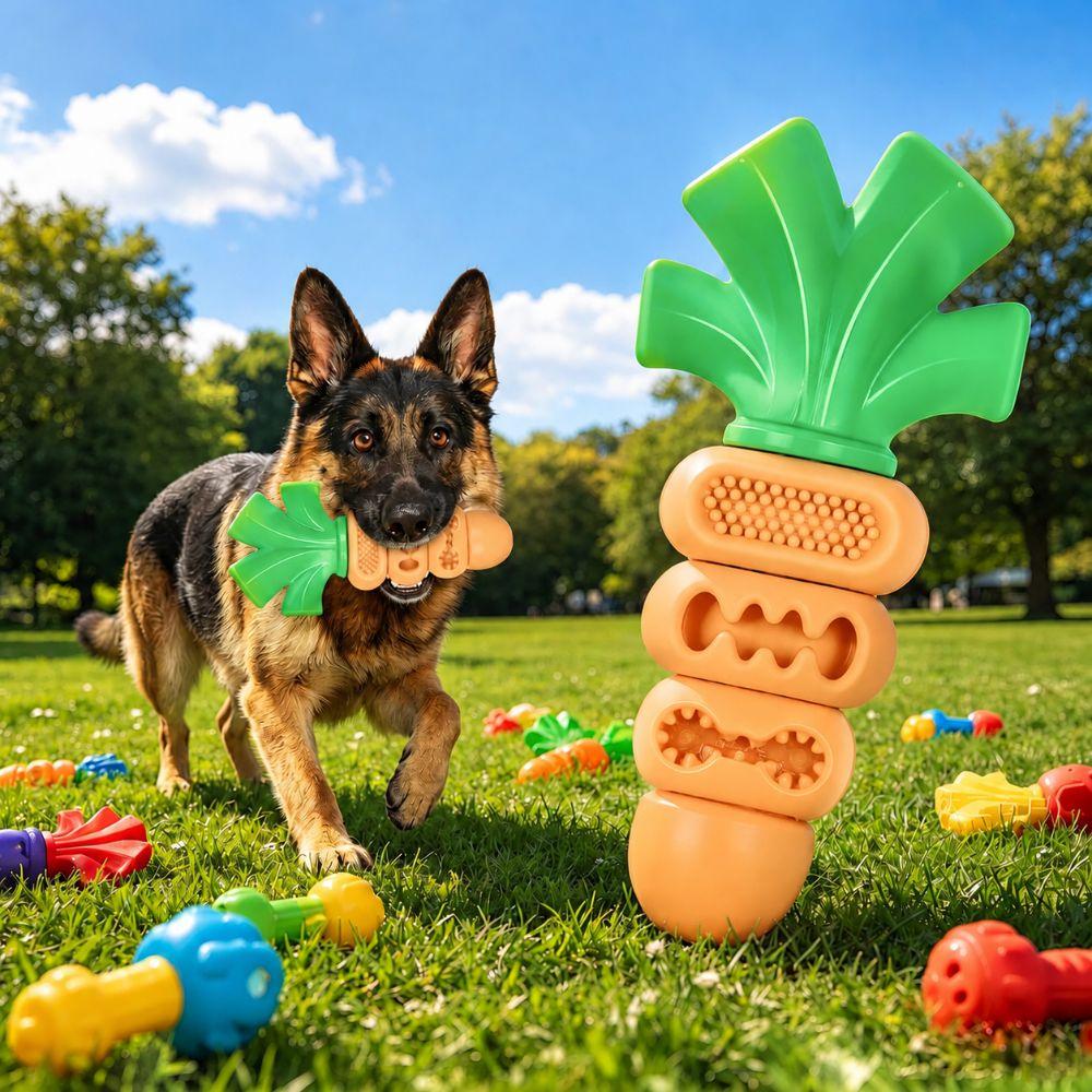 Non Toxic Silicone Carrot Dog Chew Toy Interactive Dog Toy For Small Medium Dogs