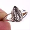 Natural Black Rutile Gemstone Handmade 925 Solid Sterling Silver Ring S.7 T3a52