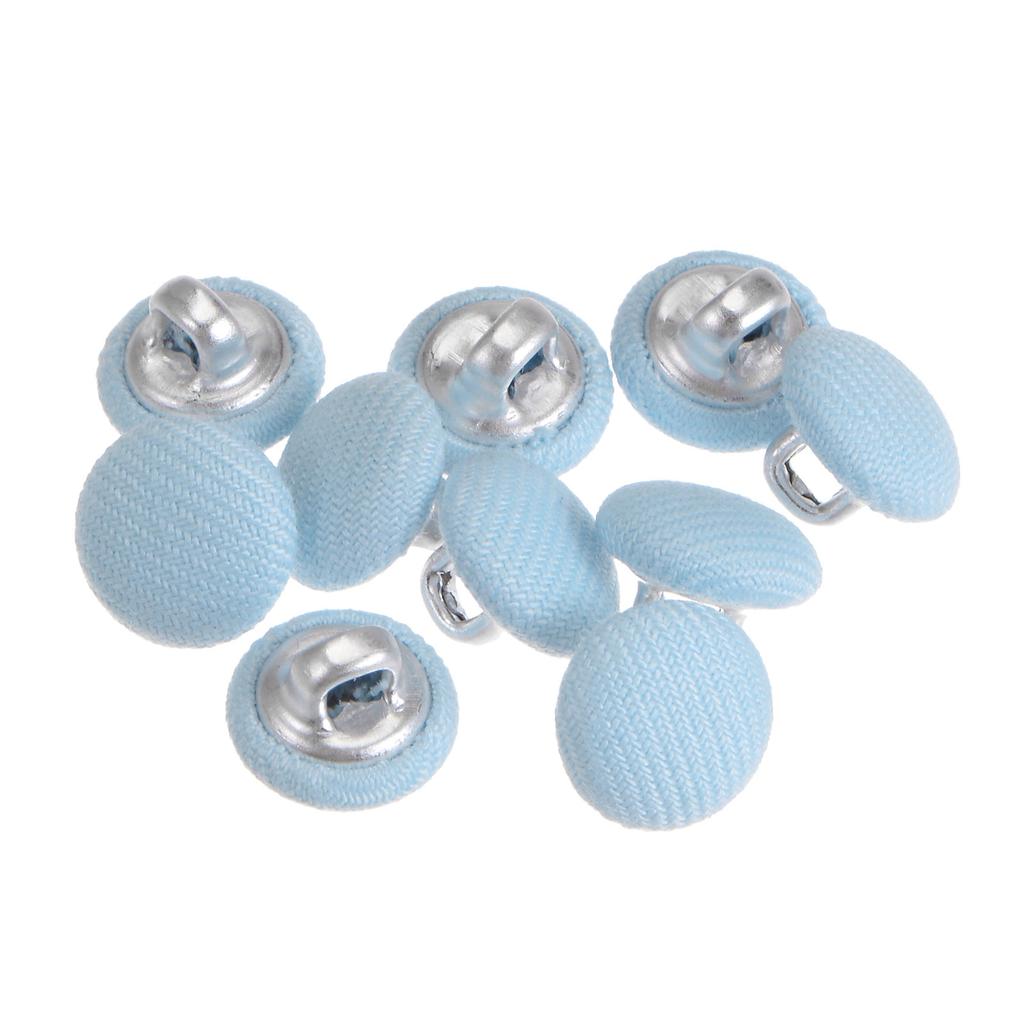 10pcs Fabric Cloth Covered Button 10/15/18mm Metal Shank Round Sewing Buttons for Suits Dress Shirt Coat Clothing Decor