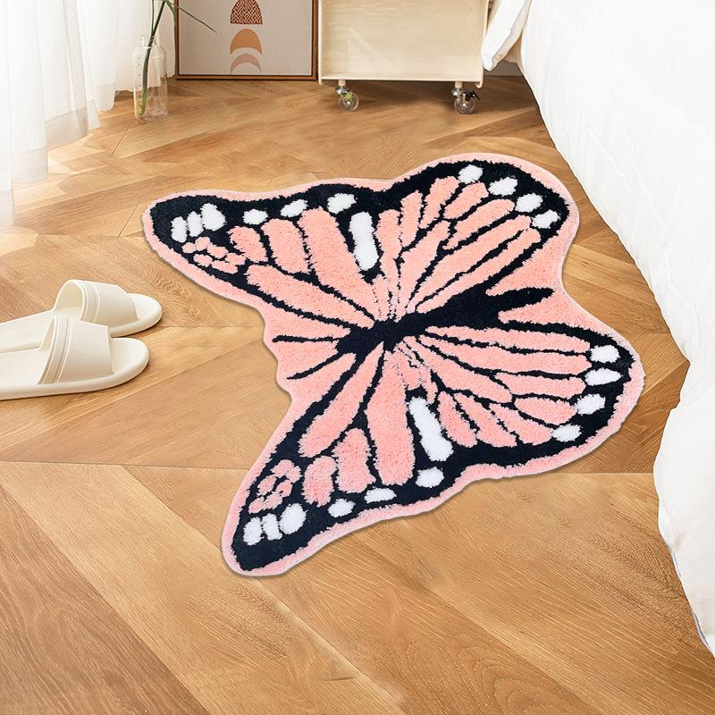 Cartoon Cute Animal Carpet Imitation Cashmere Dirt-Resistant Entrance Rug Living Room Sofa Easy to Clean Mat, Home Decor