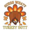 Черная футболка с принтом-мультяшным изображением индюшиной задницы и надписью "Угадай, что" Тема Дня Благодарения Повседневная одежда для мужчин и женщин