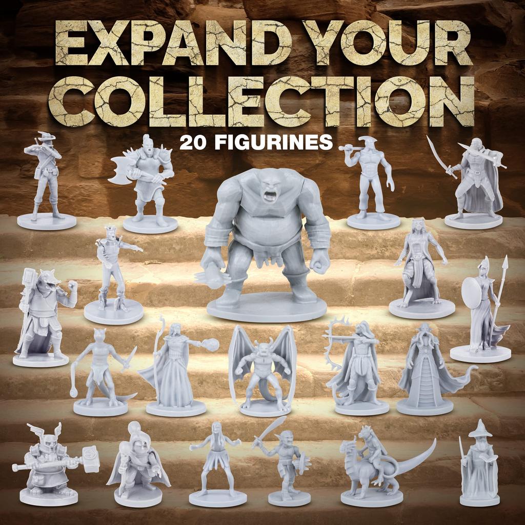 Path Gaming 20-Piece Unpainted Miniature Set – 28mm Fantasy Heroes, Monsters, and NPCs for Dungeons & Dragons & Pathfinder