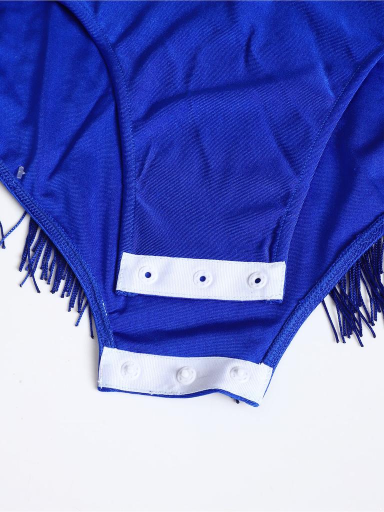 Женский костюм для латиноамериканских танцев без рукавов с открытой спиной, с цветными блоками, блестящими пайетками и кисточками, купальник