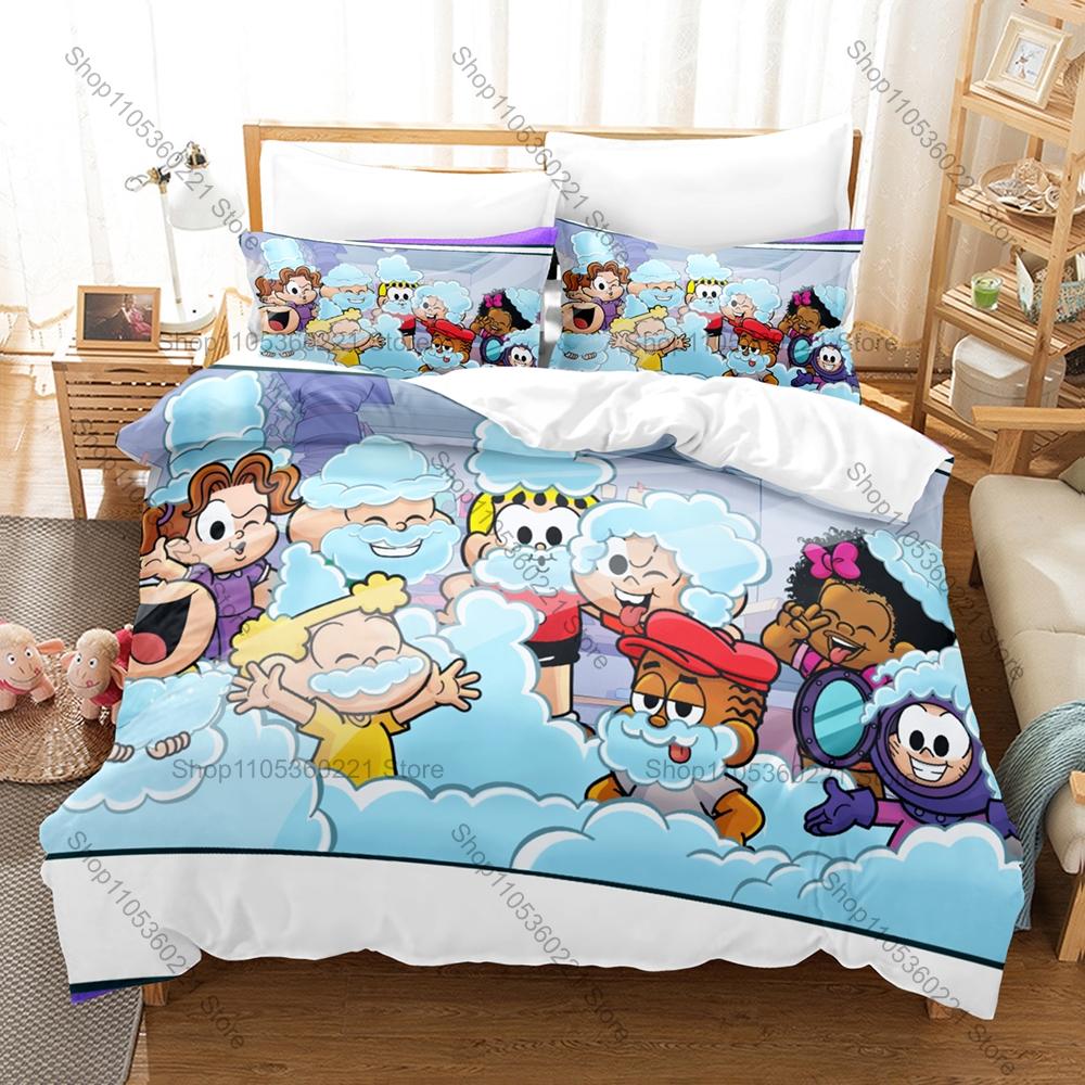 Iconic Brazilian National Cartoon Turma da Mônica Full Printed 3PCS Bedding Duvet Cover + 2 Pillowcases Kawaii Home Decoration