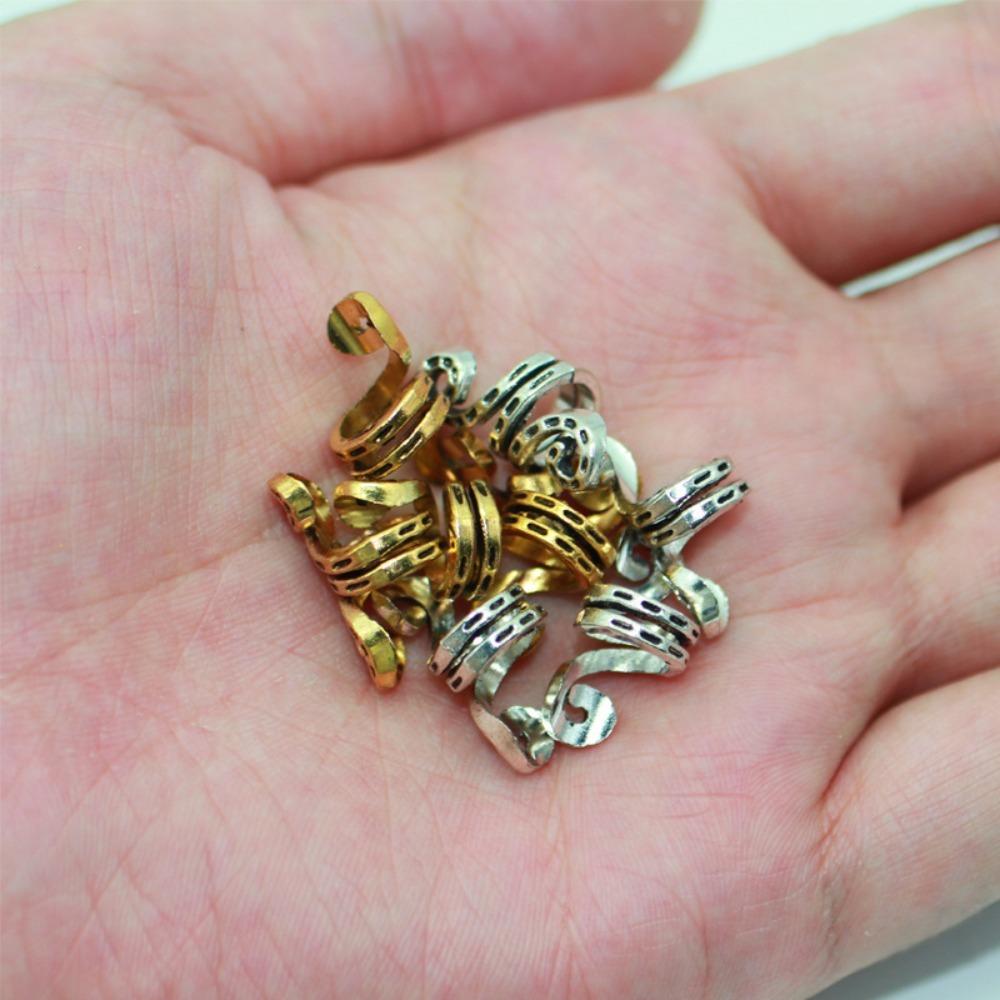 24Pcs Viking Spiral Hollow Out Hair Ring Hair Braiding Dread Locks Dreadlocks Beads Gold and Silver Headwear Hair Braid Tubes