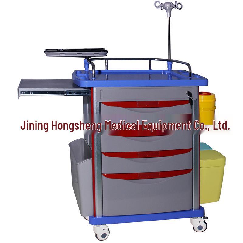Multifunctional Medical Emergency Crash Cart with Thickened Stainless Steel for Medications