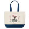 Tote bag - PLANETEE - Claire la plus belle - fond bleu - Coton - 40 x 45 cm