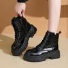 Ботинки Мартин большого размера для женской осени и зимы, новые в британском стиле, на платформе, с коротким голенищем, на шнуровке, крутые ботинки-локомотивы для женщин