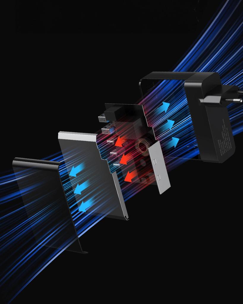 Wozinsky Cgwcb 140W Gan настенное зарядное устройство 3 X Usb-C / 2 X Usb-A - черный