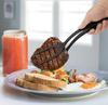 2-in-1 Silicone Shovel & Tweezers Tongs - Black Egg Flipper Pancake Spatula for Kitchen