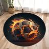 Ball Soccer Round Carpet Living Room Circle Floor Mat Non Slip Bedroom Bathroom Doormat Washable Home Hallway Area Decor Rug