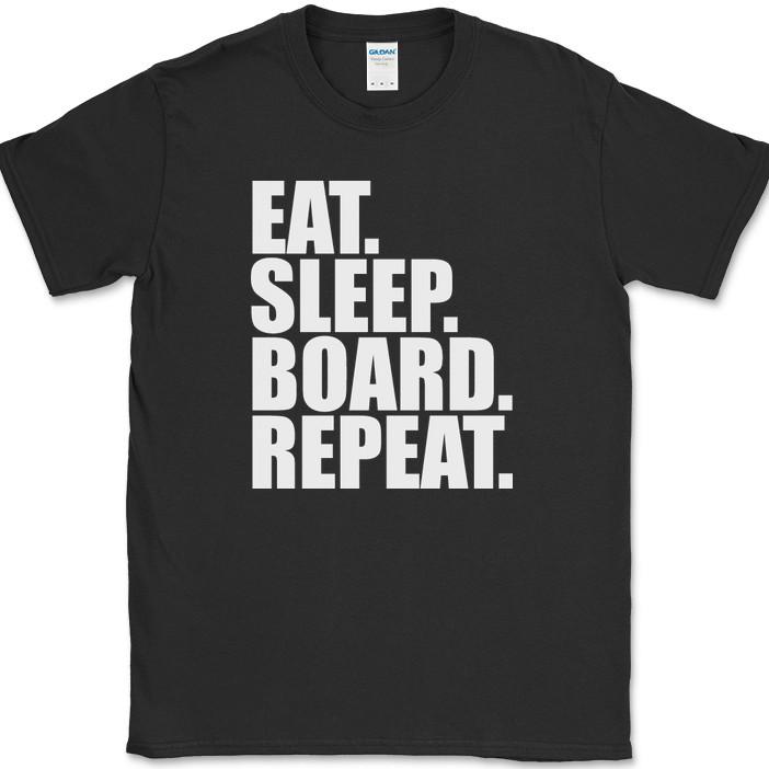 Eat Sleep Board Repeat Snowboarding T-Shirt Mens Womens Tees Top Funny Ski Slope Gift Tee