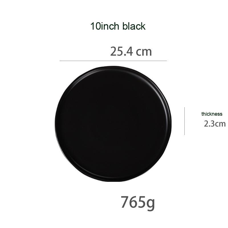 Круглые цельные обеденные тарелки Матовые керамические плоские подносы для стейков Посуда для говядины Спагетти Салат Кухонная посуда Десертные тарелки