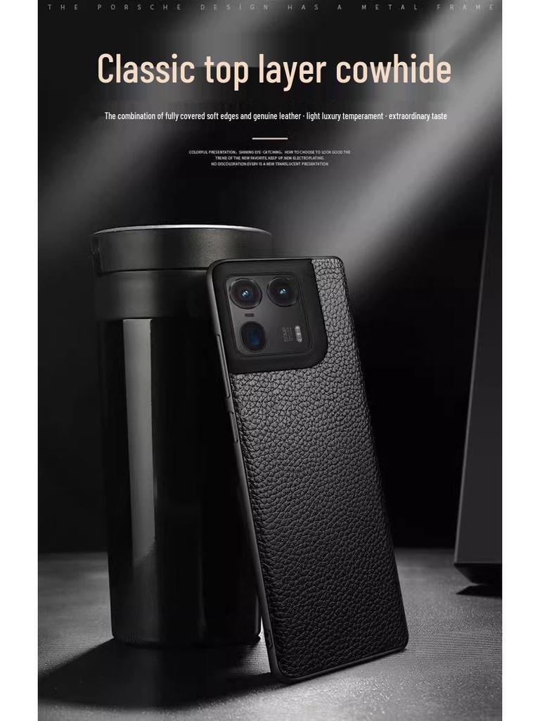 Защитный чехол из коровьей кожи с узором личи для Motorola Edge X30/S30 Pro