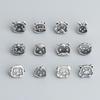S925 Sterling Silver Zodiac Button Braided Bracelet Clasp Accessory