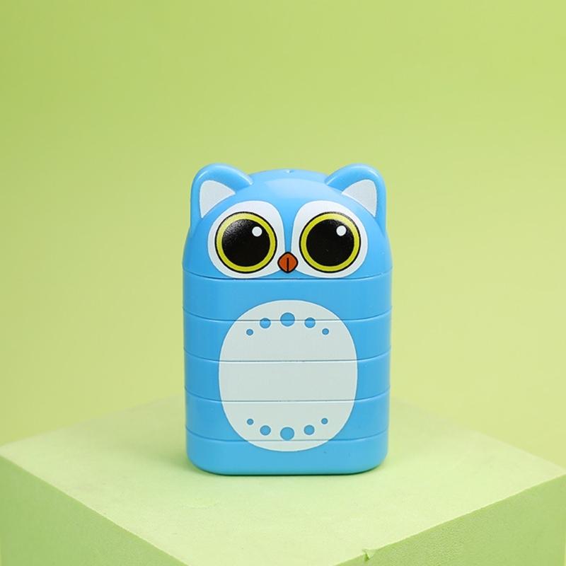 Персонализированный штамп с именем, изготовленный на заказ гравированный именной оттиск, многослойный узор, безопасный и простой в использовании штамп в форме мультяшного персонажа