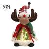 Holiday Party Home Accents Lighted Christmas Doll Decoration, Cute Plush Santa Claus/Snowman/Reindeer Figurine with Light Up Festive Dolls Warm