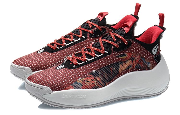 Li Ning Badfive 1 Баскетбольные кроссовки Мужские Низкие Китайские картины Красные AGBR001-2