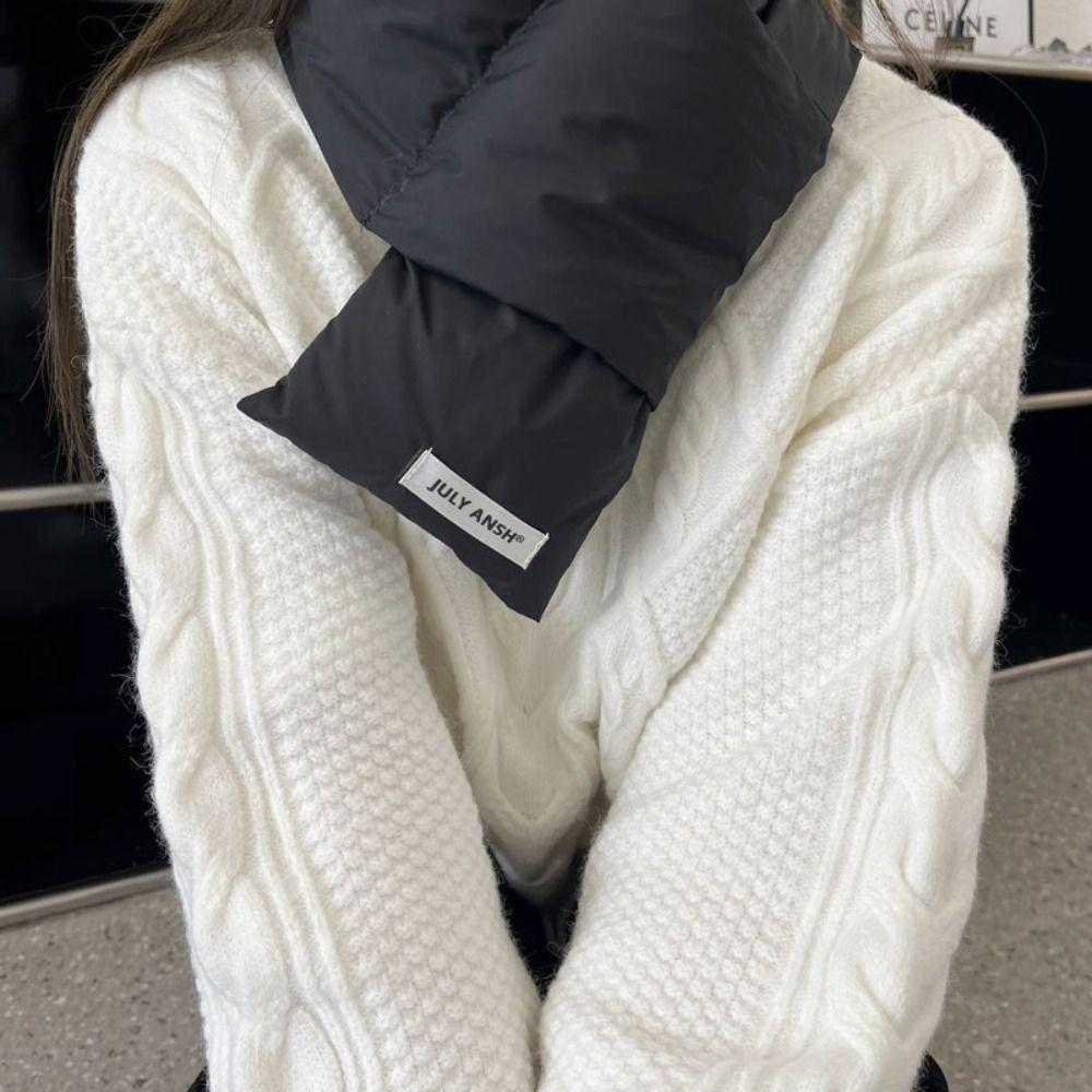 Warm Wrap Korean Style Scarf Solid Color Autumn Winter Shawl Scarf Fashion Down Neck Scarf Outdoor